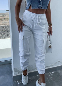 Pantaloni de damă cu buzunare K99229 alb