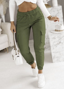 Pantaloni de damă cu buzunare K99229 verde