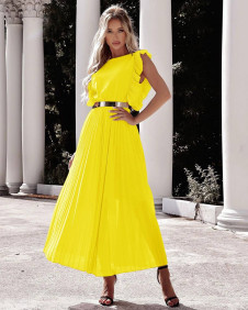 Rochie lungă de damă A0990 galbenă