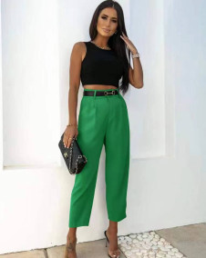 Pantalon de damă cu curea 6321 verde
