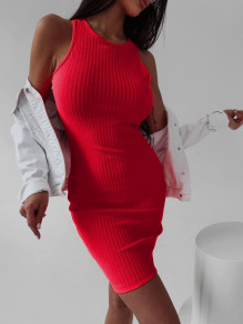 Rochie de damă din tricot YY3785 roșu