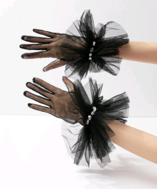 Mănuși pentru femei Seal cu cristale SH5598 Negru